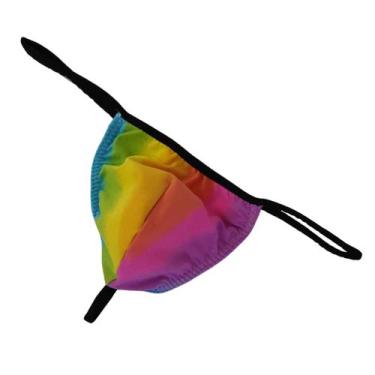Imagem de Cueca jockstrap fio dental Arco Iris colorido Forrada - Almah Fashion,