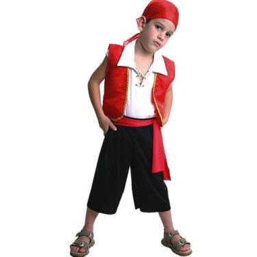 Imagem de Fantasia Cigano Colete e Camisa Infantil com Bandana - Diversos, Unica