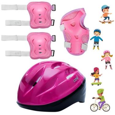 Imagem de Kit De Proteção Infantil Menina E Menino Bike Skate Patins - OEX, Rosa