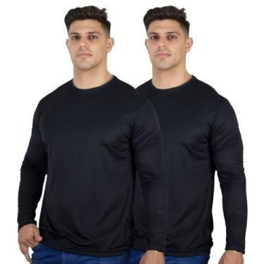 Imagem de Kit 2 Camisetas Manga Longa Masculina Proteção UV Dry Fit 50 - TRV, 2 