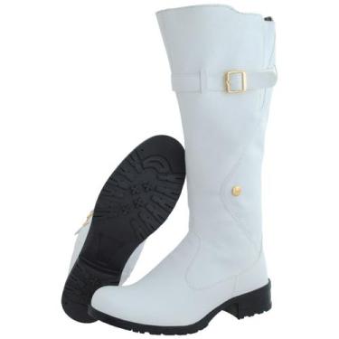 Imagem de Bota Feminina Montaria Crshoes Look Cano Alto Novo 1630, Branco, 35