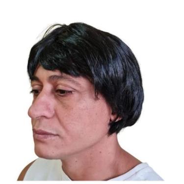 Imagem de Peruca Sintética Curta  Lisa Preta Feminina/ masculina - IndiaChina