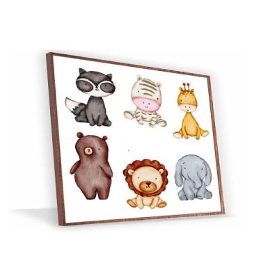 Imagem de Quadro Turma do Zoo Vinil Com Vidro - Center Molduras, 20x20 Caixa, Ma