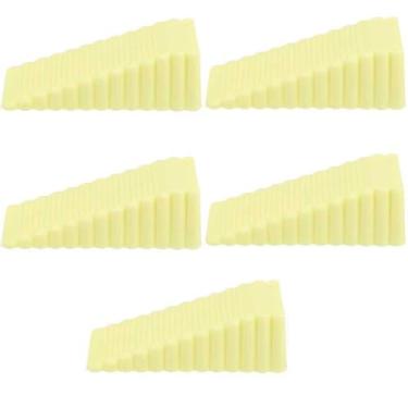 Imagem de 5 peças de cunha de batente de porta, para carpete, parte inferior do azulejo, concreto, tapete, piso de madeira, anticolisão e antiderrapante (amarelo)