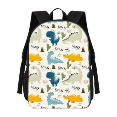 Imagem de Mochila Escolar Dinossauro Branco Volta as Aulas