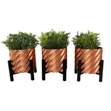 Imagem de Kit 3 Vasos Flor Cachepo Delicado Decoração Nicho Sala Rack - Sttark, 