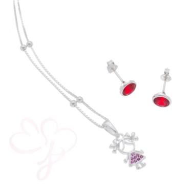 Imagem de Colar Veneziana Bolinha Pingente Filhos e Par de Brincos  Ref.502 - Ma