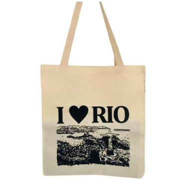 Imagem de Bolsa Ecobag  100% algodão estampa Cristo Visu - CARIOCA MAIS