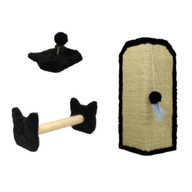 Imagem de Arranhador Gato Proteção Canto de Sofás Base Interno Brinquedo Bolinha