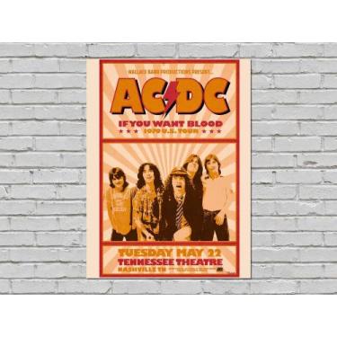 Imagem de Quadro Placa Decorativa ACDC If You Want Blood (1979) MDF - Quadrinhos