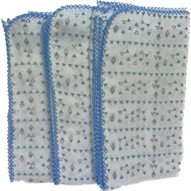 Imagem de Fralda Cremer 70x70cm Com Crochê - Dugu, Azul