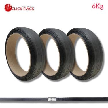 Imagem de 3 Rolos de fita de arquear PP 13mm 6Kg - Click Pack Embalagens