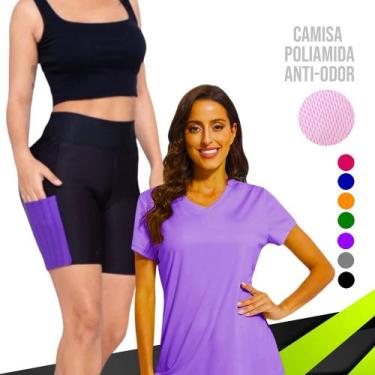 Imagem de Conjunto Camiseta DRY FIT POLIAMIDA MALHA FRIA + Short Leg Legging COM