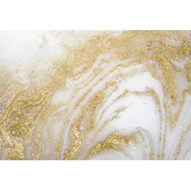 Imagem de DORCEV Pano de fundo de mármore dourado branco de 2,4 x 1,8 m, textura de mármore para fotografia, fundo de foto com glitter fluido dourado, arte moderna, simples, luxuosa, padrão de pedra de mármore,