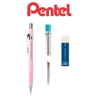 Imagem de Lapiseira Pentel Sharp 0,7mm Rosa Claro + Grafite + Borracha