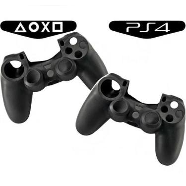 Imagem de KIT 2 Capa de Silicone Preta P/ Controle PS4 - FLY ACE. 