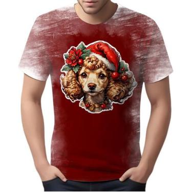 Imagem de Camiseta Camisa Tshirt Natal Festa Cachorro Poodle Cão Neve - Enjoy Sh