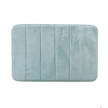 Imagem de Kit Com 2 Tapetes Super Soft Original Camesa Ultra Macio e Absorvente Antiderrapante 60cm x 40cm Cores Variadas (Verde Piscina)