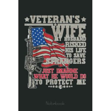 Imagem de proud Veteran Wife veteran of the army Boots US soldier Notebook: US Memorial Day, Journal 6 x 9, 110 Page Blank Lined Paperback Journal/Notebook Gift For Family Friends