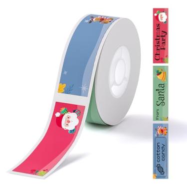 Imagem de NIIMBOT Etiquetas de Natal para etiquetadoras D110/D11/D101, 14 x 50 mm, fita térmica para etiquetagem de escritório doméstico de Natal