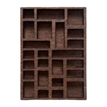 Imagem de Dynwave Prateleira de bugigangas em miniatura, bandeja de coleção de pedras de madeira, mini porta-joias, decoração para casa