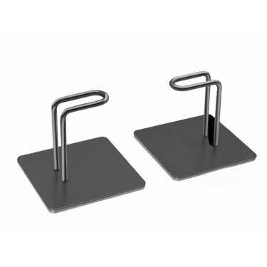 Imagem de 2pcs Magnetic Roll Holder Refrigerator Garage Wall Mount Towel Holder Door Hooks Duty Fridge Hook Rack Holders Towel Hooks Paper Hanger Silver Rubber (Preto)