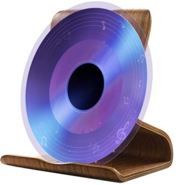 Imagem de EHERDM Suporte de exibição de disco de vinil, suporte de madeira para exibição de álbum LP em casa, escritório, suporte de armazenamento de disco compatível com todos os CDs
