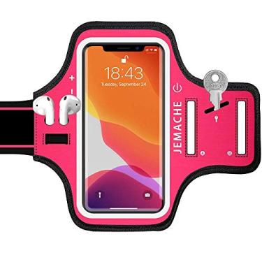 Imagem de Capa para iPhone 11 Pro, iPhone X/PP, braçadeira JEMACHE resistente à água, academia, exercícios, corrida, braço, capa para iPhone 11Pro, X, PP (5,8") com suporte para chave, rosa