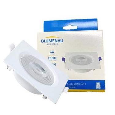 Imagem de Kit 5 Spot Super Led Quadrado Embutir 6w Branco Neutro 4100K - Blumena