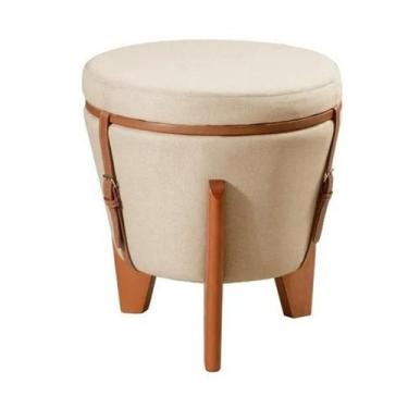 Imagem de Kit 2 Puffs Decorativo Baú Flex Tampo Para Mesa Centro Linho - Panmobi