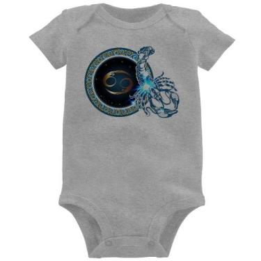 Imagem de Body Bebê Signo Câncer Astrologia - Foca na Moda, Cinza, GG