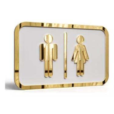 Imagem de Placa De Sinalização Indicativas Banheiro Salas Mdf Acrilico - loja di