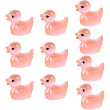 Imagem de Wentoenapp 10 peças de bonecos de animais em miniatura, miniatura de pato e minúsculo animal, kits de ornamentos para presente adulto para decoração de casa, decoração (vermelho melancia)