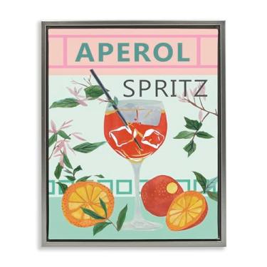 Imagem de Stupell Industries Aperol Tropical Cocktail Cinza Flutuante Tela Emoldurada Arte Design de Parede por Melissa Wang, 25 x 31