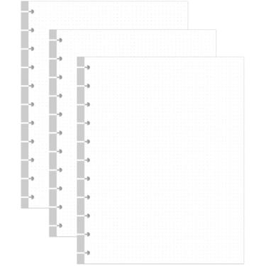 Imagem de (Pacote com 3) Recargas pontilhadas A4 TUL, papel de preenchimento de grade de pontos de 11 discos, papel de folha solta, 300 folhas/600 páginas, papel branco 100 g/m², 21 cm x 28 cm