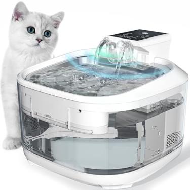 Imagem de Enormous Dan Bebedouro Para Gatos, Sem Fio, Operado Por Bateria, 4,5 L/150 Oz, Dispensador Automático De Água Para Cães, Bebedouros Para Gatos Em Ambientes Internos, Sem Fio Com Sensor De Movimento,