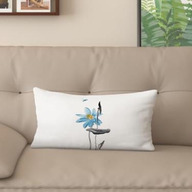Imagem de Sladjana Capa de almofada de sofá requintada estilo chinês com estampa de lótus - eleve seu espaço de vida (50 x 71 cm, JYHH-J)