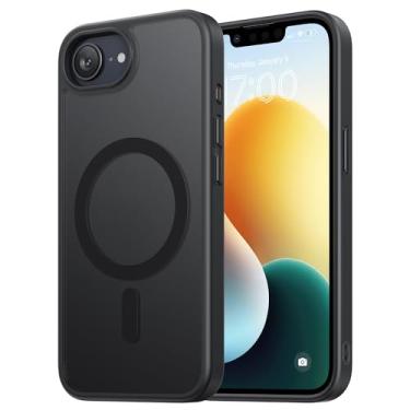 Imagem de NIMASO Capa para iPhone SE 4 compatível com MagSafe, capa de proteção de grau militar à prova de choque, capa magnética fina antiarranhões para iPhone SE 4 de 6,1 polegadas, preta