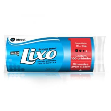 Imagem de Saco de Lixo Biopol 105L Rolo Com 25 Und , Azul, 30L