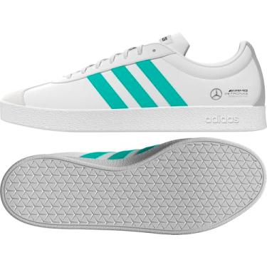 Imagem de adidas Tênis unissex adulto Mercedes-Amg Petronas Formula One Team Vl Court, Branco/Semi Mint Rush/Preto, 36 BR
