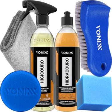 Imagem de Kit Limpa Couro Hidracouro Higicouro Escova Macia Vonixx