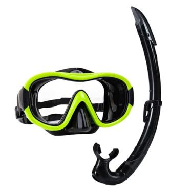 Imagem de Vaveren Conjunto de snorkel, óculos de natação, equipamentos para adultos, óculos profissionais de natação, máscara de mergulho com ampla para, Amarelo
