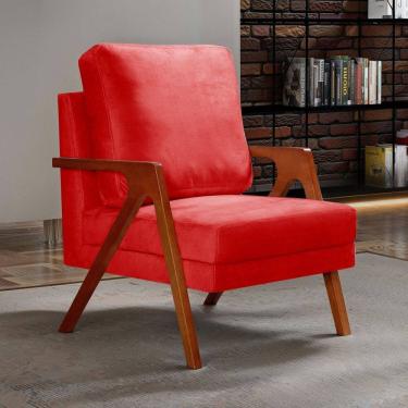 Imagem de Poltrona Kiara Decorativa Moderna Confortável Sala Recepção Flecha Vermelho