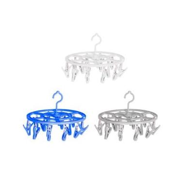 Imagem de Varal Circular com 16 Prendedores, Plástico Resistente, 3 Cores Disponíveis