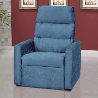 Imagem de Poltrona Reclinável Turin Azul Matrix - Móveis Leartam