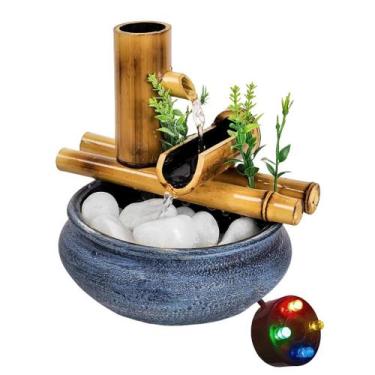 Imagem de Fonte De Mesa Agua Cascata Feng Shui Bambu Decorativa 18cm - NoBrand, 