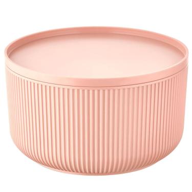 Imagem de Travessa Redonda Dynasty Velout em Plástico com Tampa Rosa - 4L