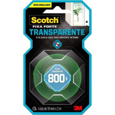 Imagem de Fita Dupla Face Fixa Forte Transparente 19 mm x 2 m - Scotch 3M