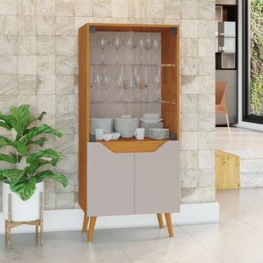 Imagem de Cristaleira 4 Portas Plena Candian  Cinamomo/off White