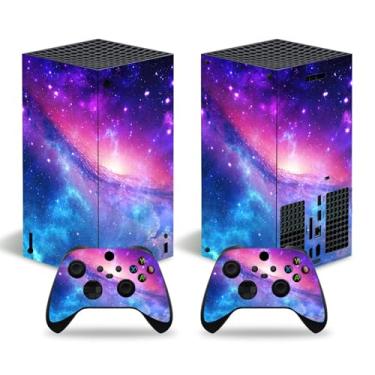 Imagem de Adesivo Skin para Xbox Series X Digital Edition, capa de decalque de vinil para console e controle (roxo estrelado)